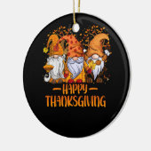 3つの格言ハッピーサンクスギビング秋の秋カボチャ セラミックオーナメント (左)
