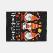 3つの格言ハッピー感謝祭格言秋格言 フリースブランケット (正面(横))