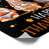 3つの格言ハッピー感謝祭秋秋Gn ポスター (角)