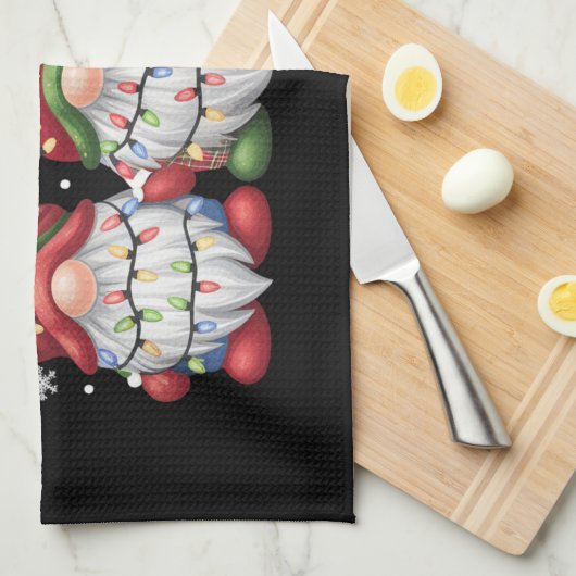 3つの格言バッファロープレイドレッドクリスマス キッチンタオル (四つ折り)