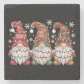 3つの格言バッファロープレイドレッドクリスマス ストーンコースター (正面)