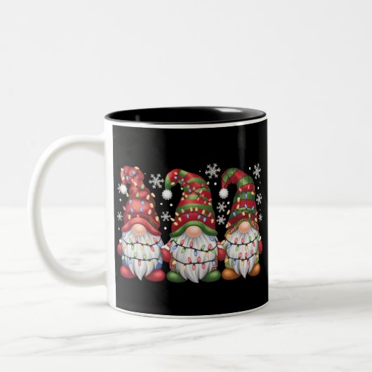 3つの格言バッファロープレイドレッドクリスマス ツートーンマグカップ (左)