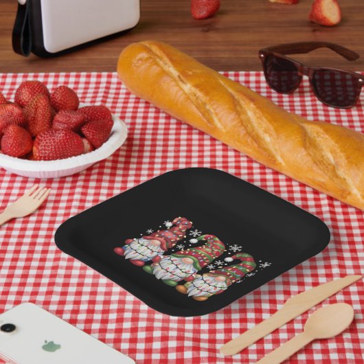 3つの格言バッファロープレイドレッドクリスマス ペーパープレート (ピクニック)