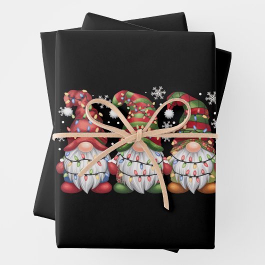 3つの格言バッファロープレイドレッドクリスマス ラッピングペーパーシート (インサイチュ)