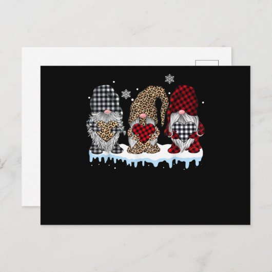 3つの格言ヒョウ水牛のプレイドクリスマス 案内ポストカード (正面/裏面)