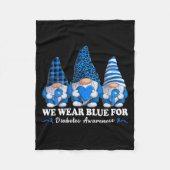 3つの格言私たちは衣服リボンブルーのための糖尿病戦争 フリースブランケット (正面)