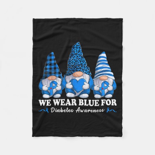 3つの格言私たちは衣服リボンブルーのための糖尿病戦争 フリースブランケット (正面)