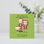 3つの棒人間たちの家族クリスマスカード シーズンカード (スタンド正面)