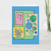 3つの植物の可愛いアートドードル、あなたの言葉の内側 カード (正面)