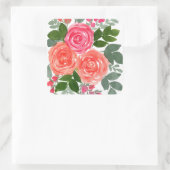 3つの水彩バラ スクエアシール (バッグ)