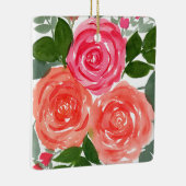 3つの水彩バラ セラミックオーナメント (右)