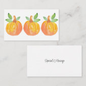 3つの水彩画のカボチャ2 ノートカード (正面/裏面)