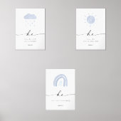 3つの水色ブルーボーイズ聖書の詩のプリント (正面)