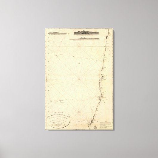 3つの海岸沿いのビュー，チリ キャンバスプリント (正面)