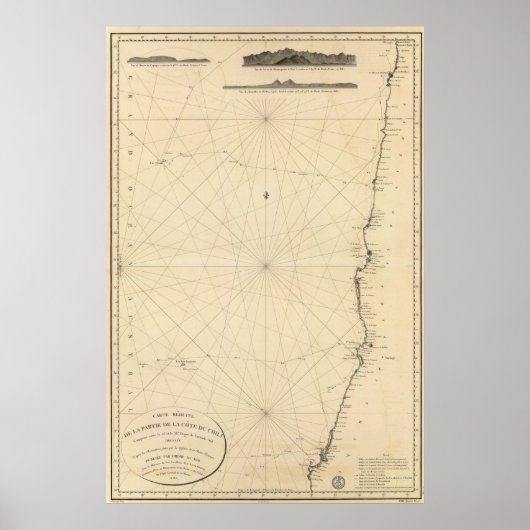 3つの海岸沿いのビュー，チリ ポスター (正面)