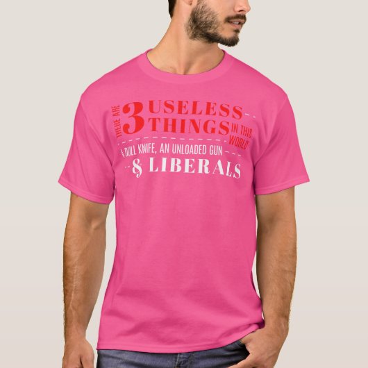 3つの無駄な物の鈍いナイフの無荷銃 Tシャツ (正面)