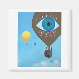 3つの熱気球ラブスクエア想像グマグネット マグネット