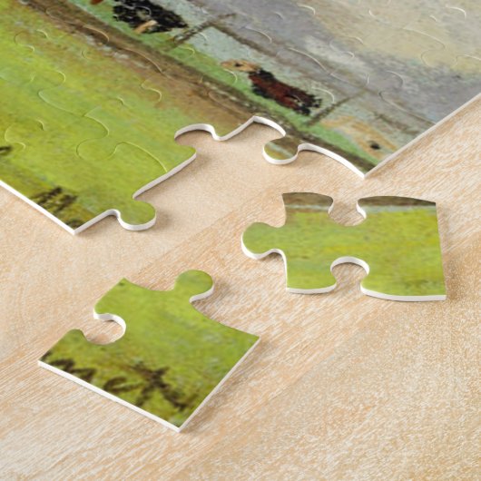 3つの牛の牧草地モネファインアート ジグソーパズル (側面)