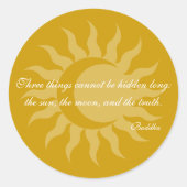 3つの物事は長くできない隠された仏引用文 ラウンドシール (正面)