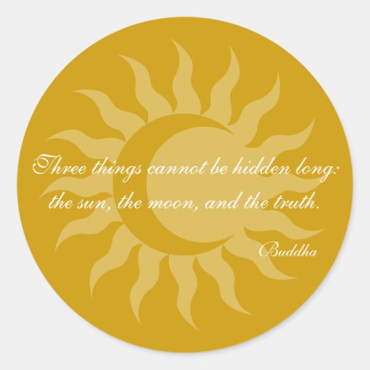 3つの物事は長くできない隠された仏引用文 ラウンドシール (正面)