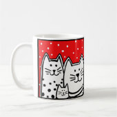 3つの猫ちゃん コーヒーマグカップ (左)