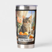 3つの猫の写真芸術的 保温保冷タンブラー (左面)