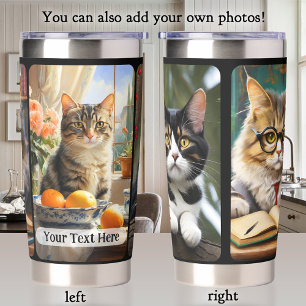 3つの猫の写真芸術的 保温保冷タンブラー