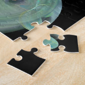 3つの猫の目の海の海グリーン抽象芸術 ジグソーパズル (側面)