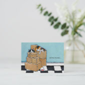 3つの猫及び箱|の引っ越しましたの発表 名刺 (スタンド正面)