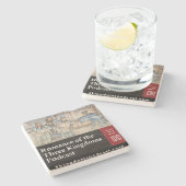 3つの王国のポッドキャストの石灰岩のコースター ストーンコースター (横)