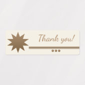 3つの球のゴールドテキストクリームありがとうラベル ラベル (デザイン1)