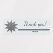 3つの球 銀色テキスト プロフェッショナル サンクス ラベル (デザイン1)