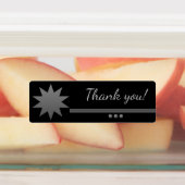 3つの球 銀色テキスト 黒の「ありがとう」ラベル ラベル (貼付)