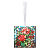 3つの画像ステンドグラスのクリスマスキューブオーナメント キューブオーナメント (右)