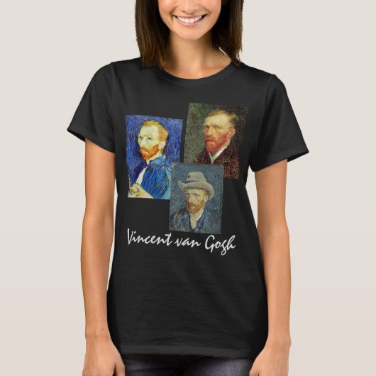 3つの異なるフィンセント・ファン・ゴッホの自画像 Tシャツ (正面)