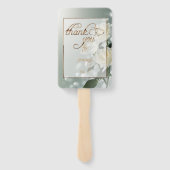 3つの白いバラ/金ゴールドトリム ハンドファン (裏面)