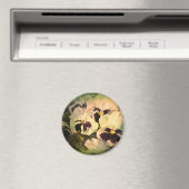 3つの白いパンジー（テクスチャ） マグネット (インサイチュ (食洗機))