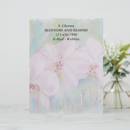 3つの白い蘭のカスタマイズ可能なレターヘッド レターヘッド (スタンド正面)