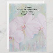 3つの白い蘭のカスタマイズ可能なレターヘッド レターヘッド (正面/裏面)