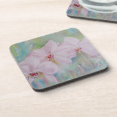 3つの白い蘭のコースター コースター (左側)