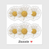 3つの白デイジーの2つのグループ シール (シート)