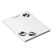 3つの白黒バスケットボール名前をカスタムする ノートパッド (アングル)