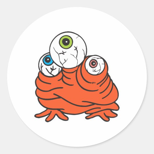 3つの眼球モンスター ラウンドシール (正面)