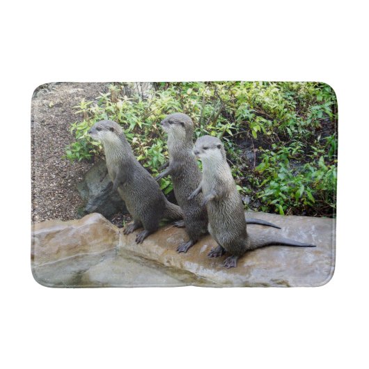 3つの立って賢いOtter、メモリフォーム バスマット (正面)