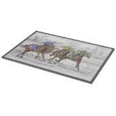 3つの競馬 – 首と首 カッティングボード (角)