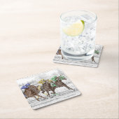 3つの競馬 – 首と首 スクエアペーパーコースター (インサイチュ)