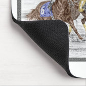 3つの競馬 – 首と首 マウスパッド (コーナー)