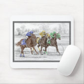 3つの競馬 – 首と首 マウスパッド (マウス)