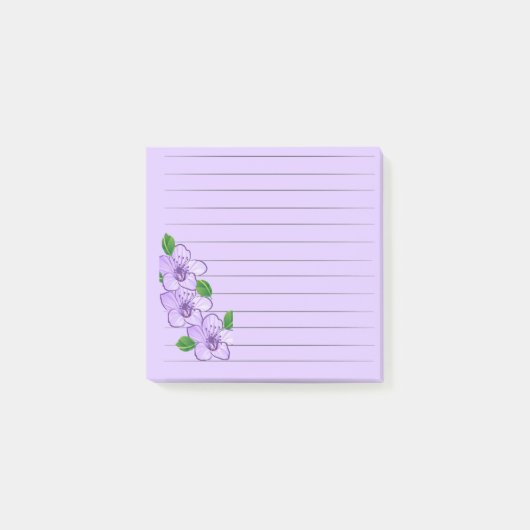 3つの紫の花 ポストイット (正面)