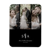 3つの結婚写真コラージュ多感謝してい引用文 マグネット (縦)